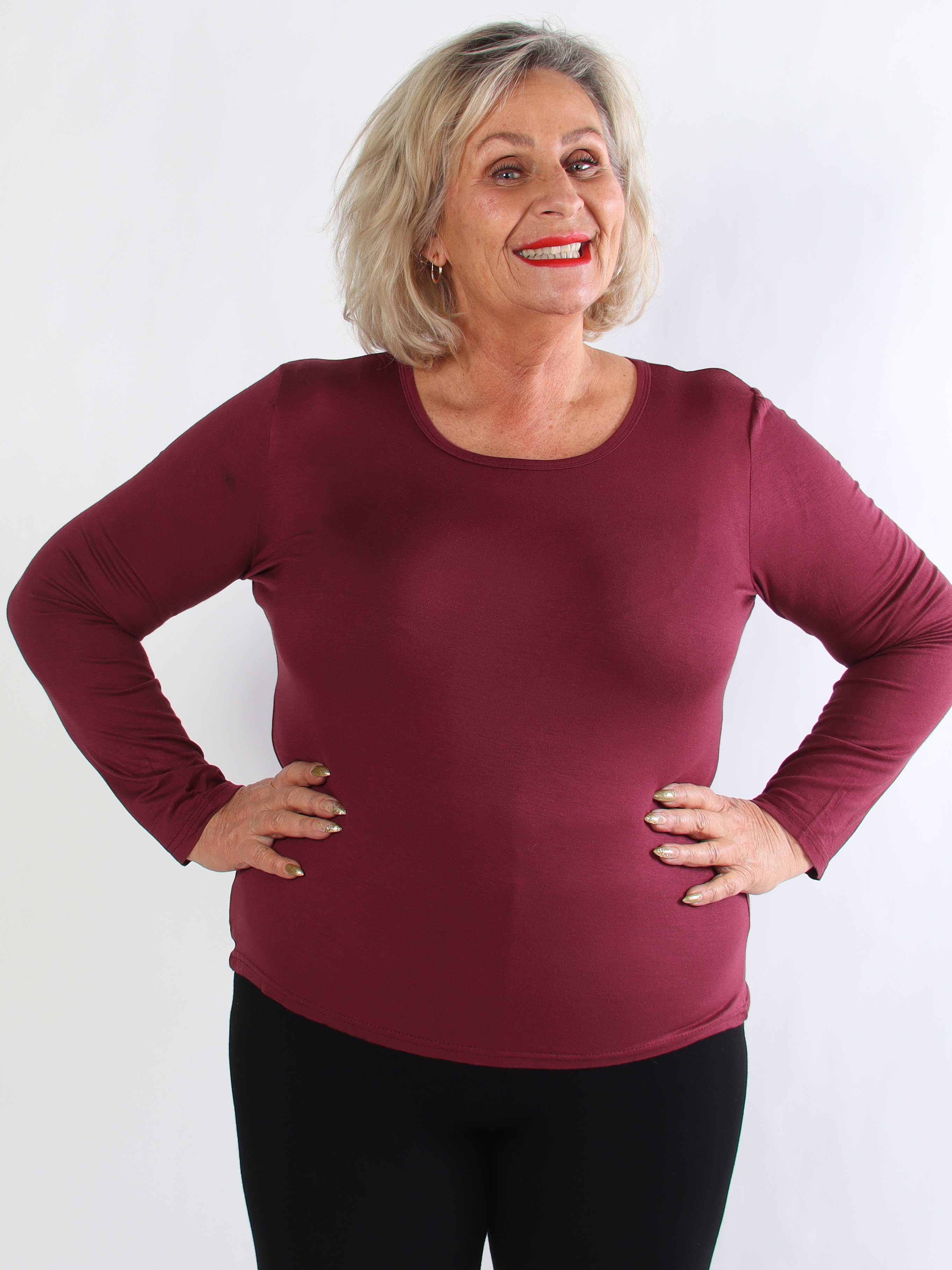 Othilia - Blød langærmet basis bluse